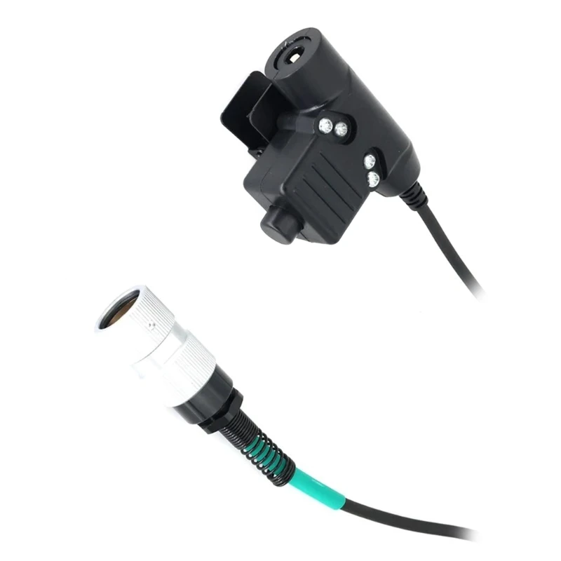 U94 PTT System Cable,6 Pin Plug Push to Talking U94 Type Headsets PTT Noise Reduce Cable for PRC152 Radios