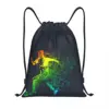 Soccer Player Particles Drawstring Bags Women Men Portable Sports Gym Sackpack Training Backpacks 1