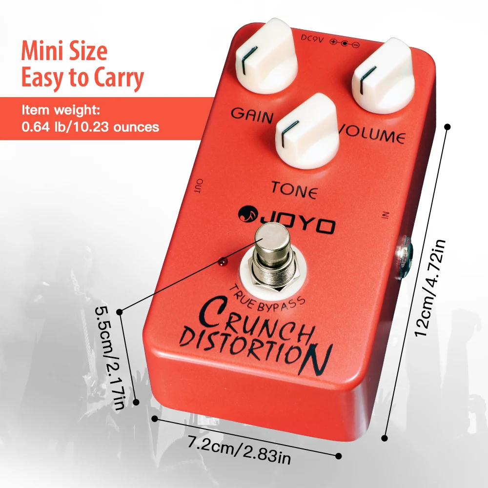 JF-03 CRUNCH DISTORTION British Classic Rock Distortion Pedal from Clean Boost t