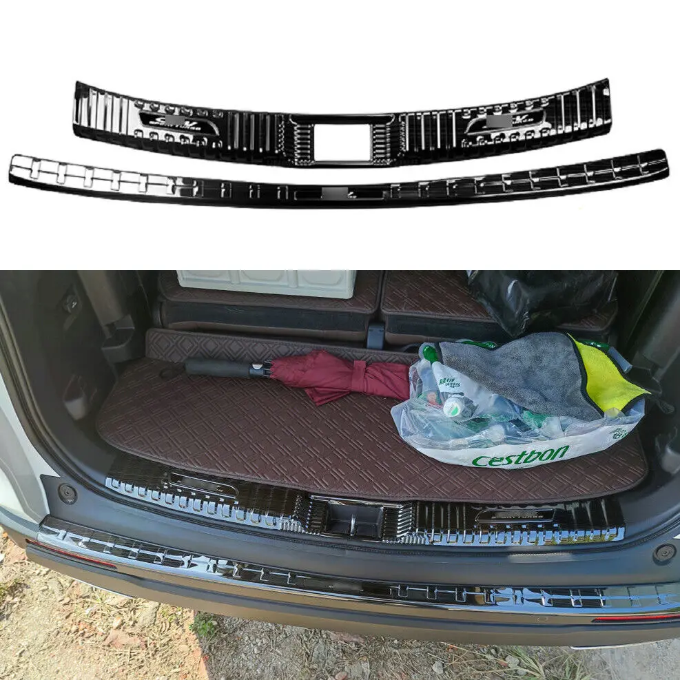 

Fits For Honda CRV CR-V 2023 2024 Stainless steel Black Rear Door Plate Bumper Cover Sill Trim Scuff car accessories