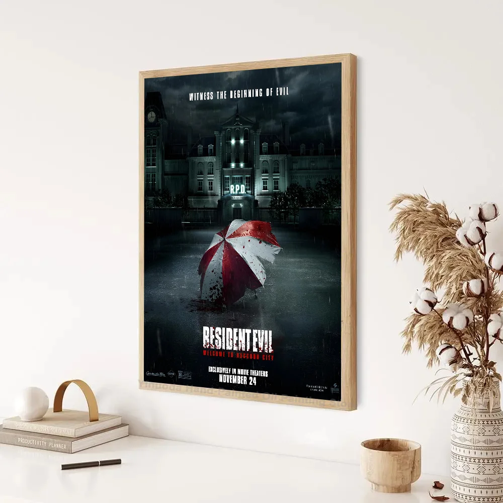 Resident- Evil 클래식 영화 게임 포스터 스티커, 거실 침실 입구 카페 벽 아트 장식, 페인팅 룸, 2, 3, 4