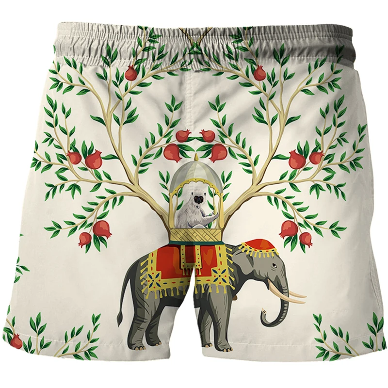 2022 Summer Men Women Unisex Casual 3D Print Flower, bird and plant illustration Fashion Male Pants Shorts Oversized Beach Short smart casual shorts mens