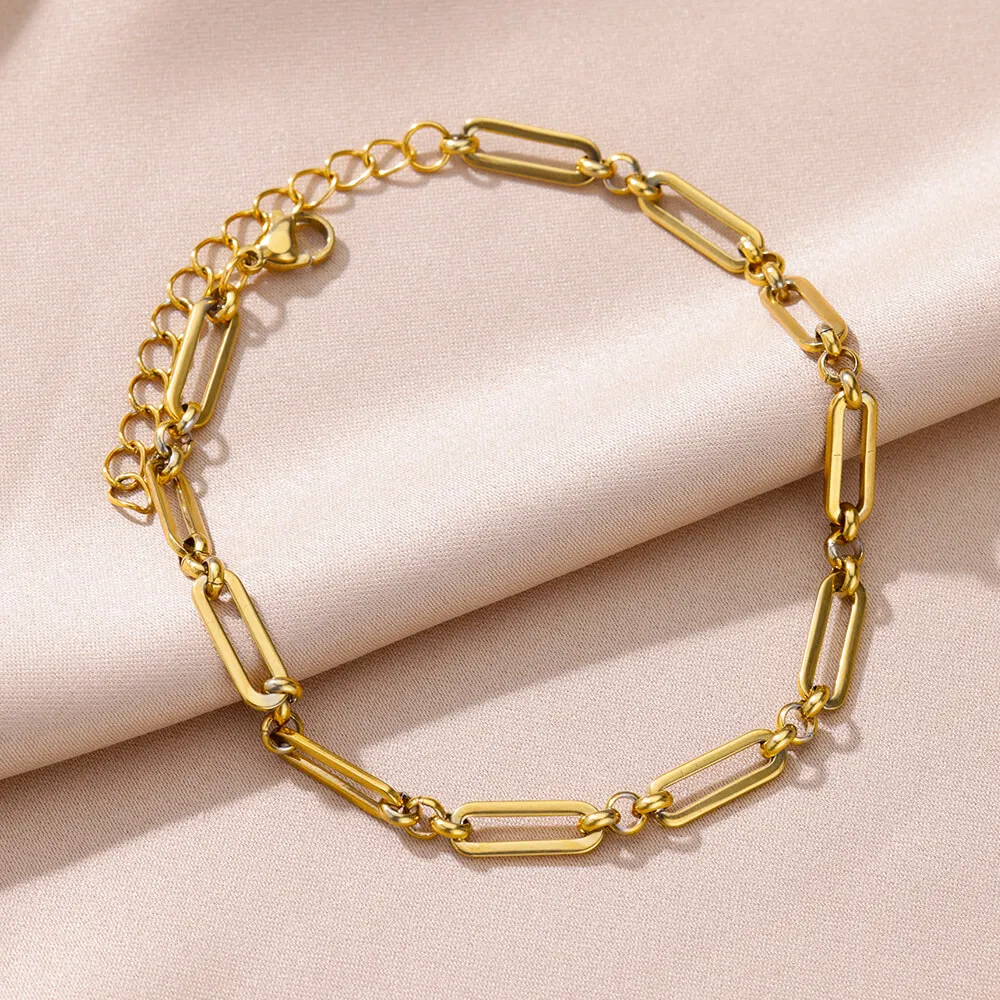 Anklet for Women Stainless Steel Gold Color Chain Anklet Female Summer Beach Accessories Foot Leg Bracelets Fashion Jewelry Gift