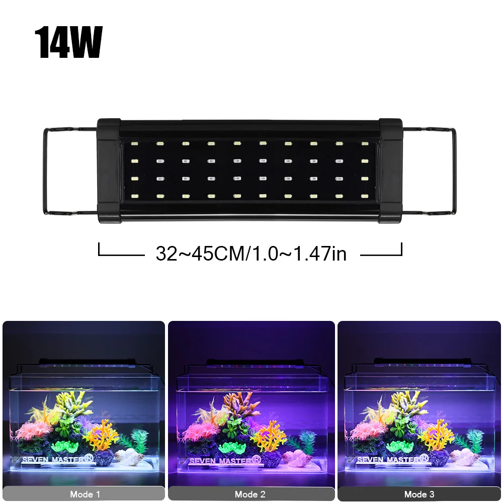 Sleek Aluminum Alloy Aquarium Grow Light with Adjustable Bracket
