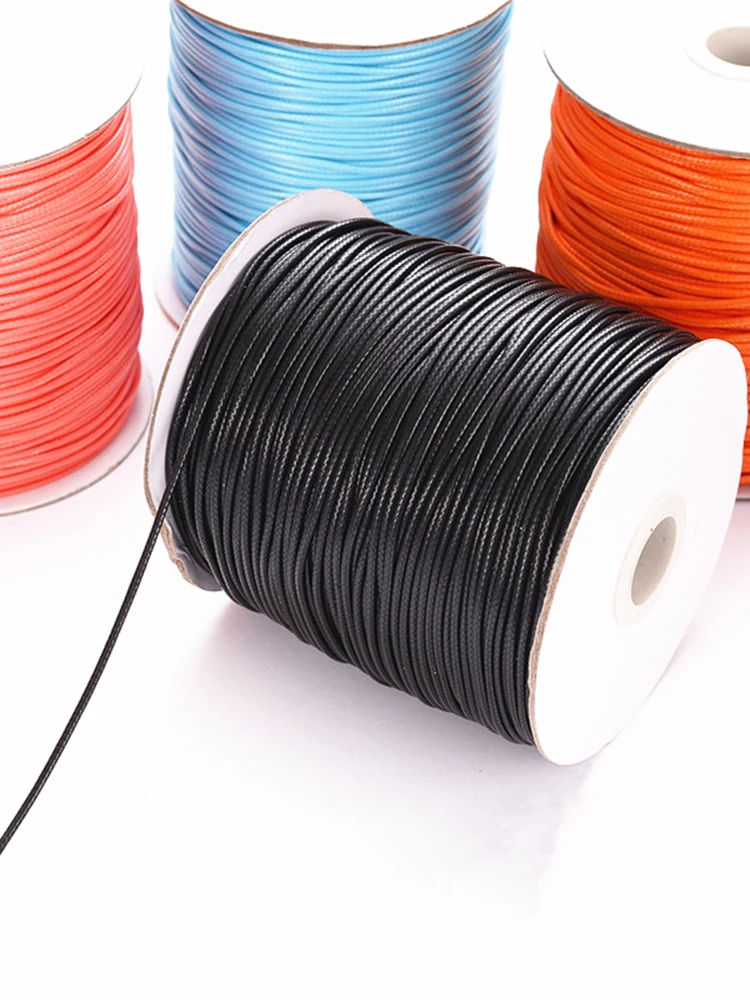 Description Picture 4 of itemNEW 0.5mm 0.8mm 1mm 1.5mm 2mm Waxed Cotton Cord Rope Waxed Thread Cord String Strap Necklace Rope For Jewelry Making