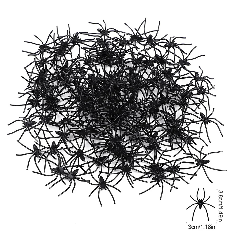 50/100 Stück 3 cm Halloween-Spinne, gruselige leuchtende Leuchtspinne für Halloween-Party, Zuhause, drinnen und draußen, Dekoration, Spukhaus-Requisiten – Detail 10