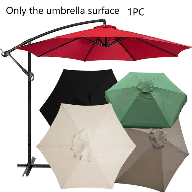 Copertura Superiore di Ricambio per Ombrellone da Giardino, Tavolo da Esterno, da 2,7 M, con 8 Stecche, per Ombrelloni da Giardino, Piscina, Ombrelloni a Sbalzo(Marrone-6Costolette