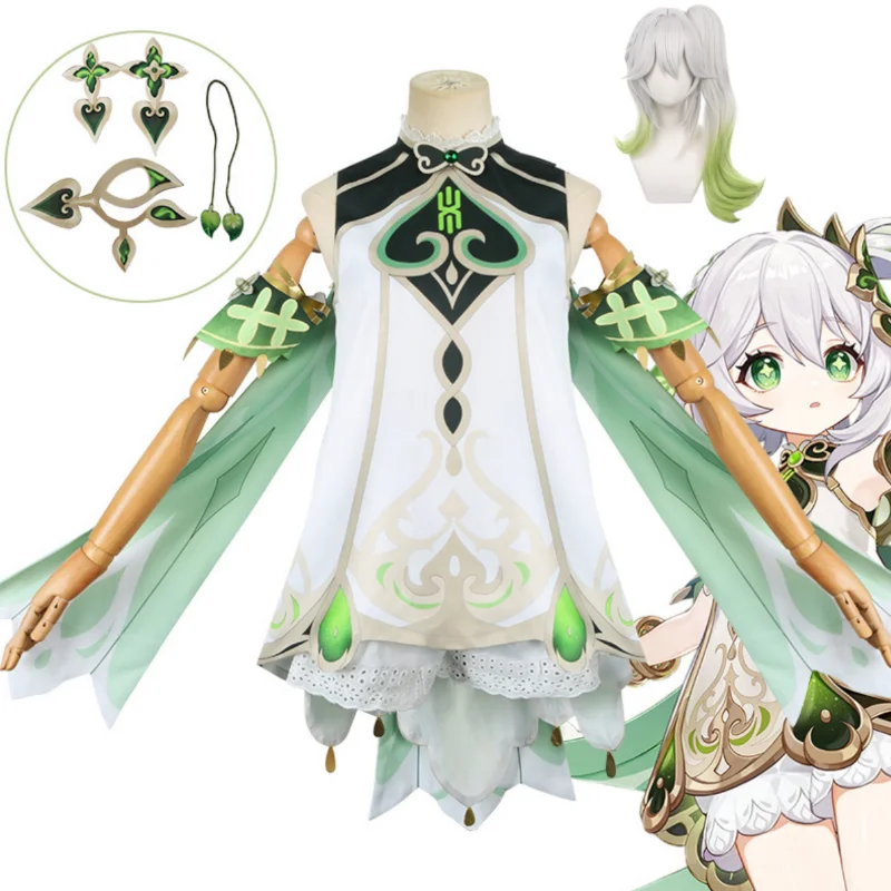 

Game Genshin Impact Nahida Kusanali Cosplay Costume Nahida Wig Dress Lovely Full Set of Uniforms Comic-Con Carnival Clothing