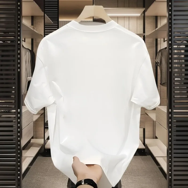 2025 high-quality trend cool fashion design printed short-sleeved T-shirt men's luxury brand loose top is selling well 4