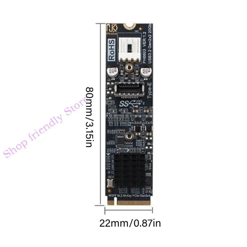 M.2 NVME 솔리드 디스크 유형 E 브리지 카드 PCIe Gen3x4 지원 20Gbps 전송