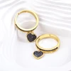 AIBEF New Heart Pendant Copper Rings Women Gold Color Cubic Zircon Adjustable Rings Accessories Jewelry Gift Dropshipping 1