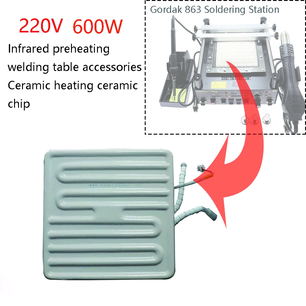 Gordak 863 853 Heating Plate Ceramic 220V 600W IR Infrared Top Heater Brick For Soldering BGA Rework Station Dedicated Component