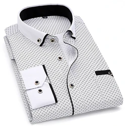 Floral Button Down Men Shirt Brand 2023 Male High Quality Long Sleeve Shirts Casual Slim Fit Black Man Clothes Dress Shirts