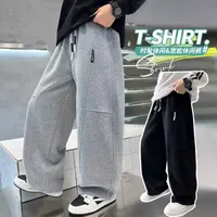 Pantalon de survêtement à jambes larges pour enfants de 5 à 14 ans, pantalon de sport pour adolescents, Streetwear, mode, ample, taille élastique, printemps 2