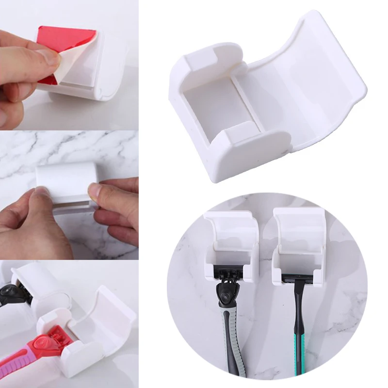 Men Razor Hanger Shaver Holder Storage Bathroom Accessories Plastic Hook Wall Suction Cup Brush Blade Holder razor holder,razor storage box,shaver charger holder