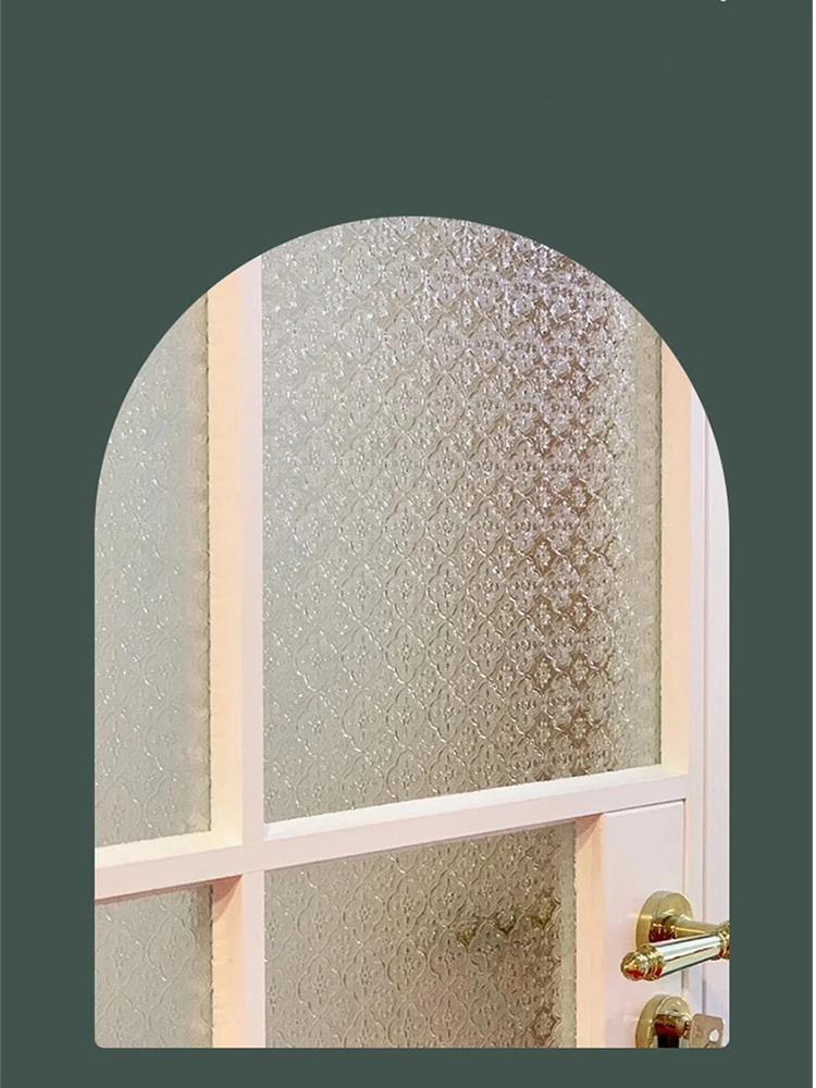 레트로 창 스티커 누출 방지 반투명 욕실 젖빛 PVC 유리 필름 엿보기 방지 유리 스티커 정전기 접착제없는 물 스프레이 벽 스티커