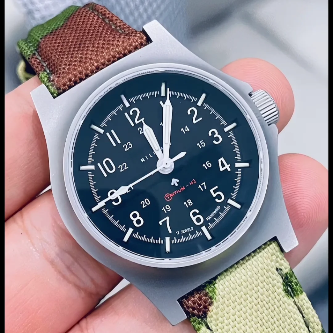 Waterproof glow-in-the-dark tritium trachea 24 hour automatic mechanical movement vintage watch