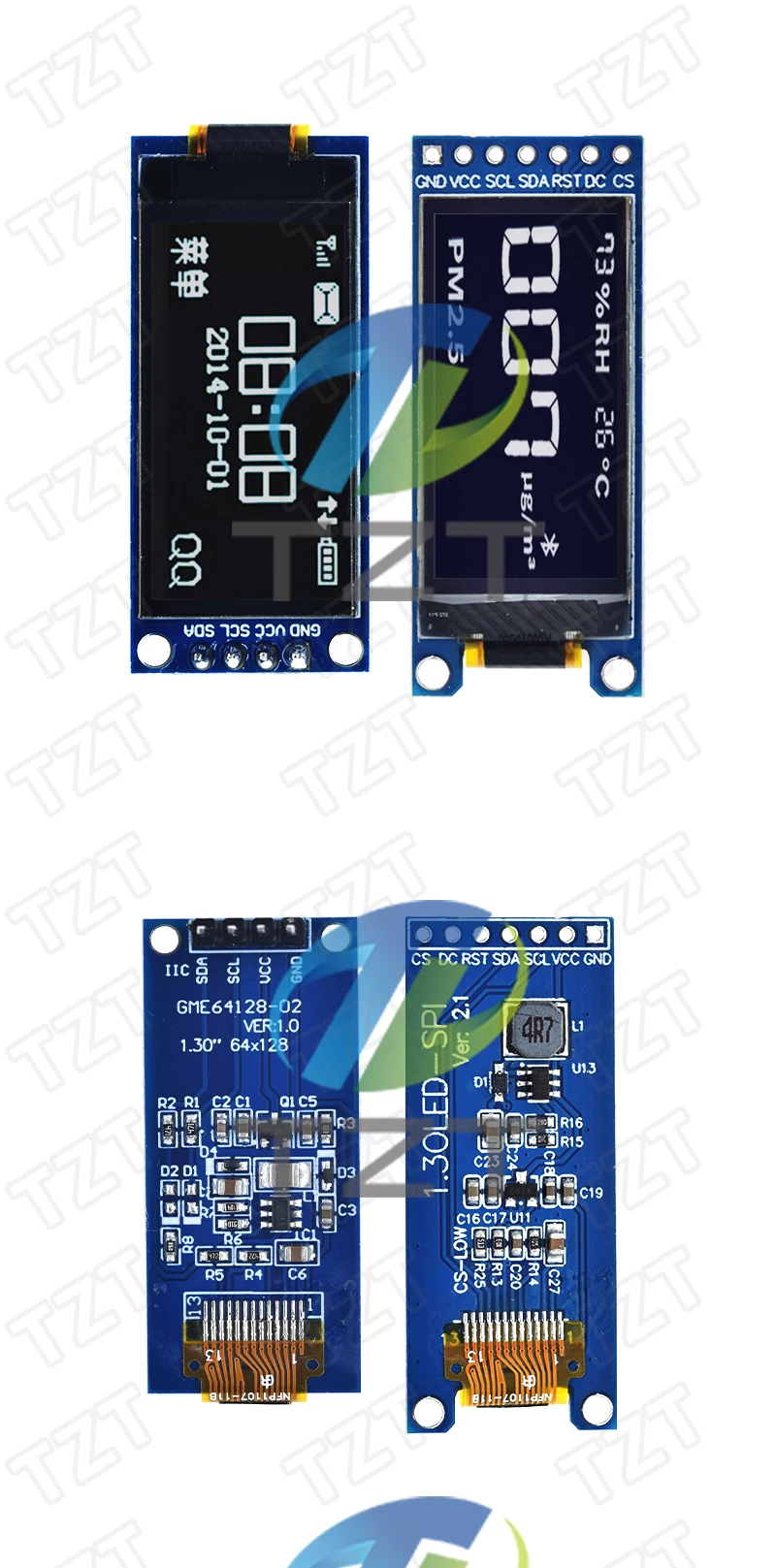 1,3 Zoll OLED Display 4PIN 7PIN64×128 LCD Modul SSD1312 LCD 1,3 "OLED Vertikale Bildschirm Modul für Arduino – Detail 4
