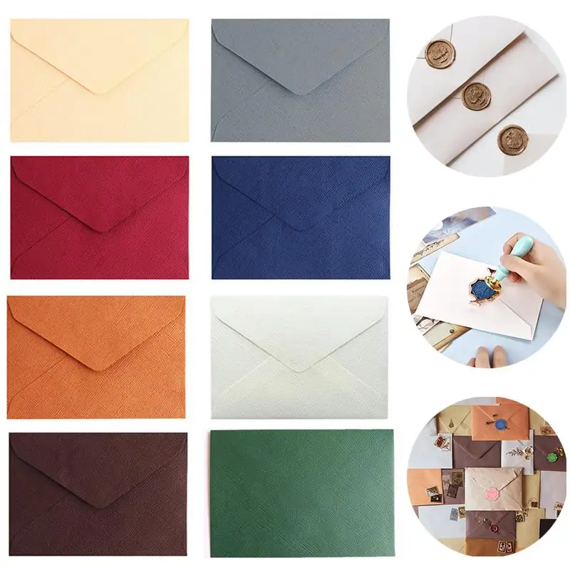 

10.5*7cm/16*11.3cm Retro Hemp Texture Western Envelopes For Wedding Party Invitation Greeting Cards Gift Envelopes Customized