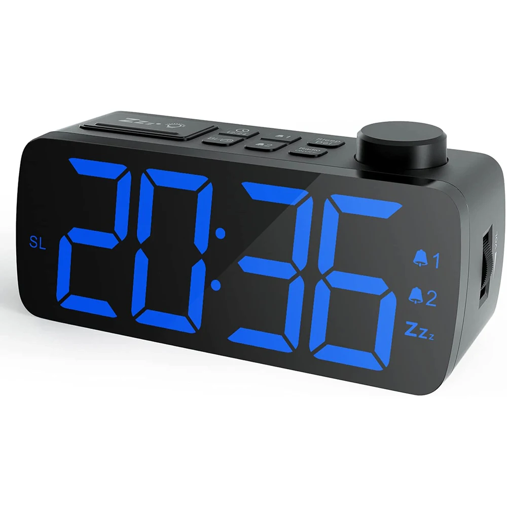

HAPTIME 12/24H, Modern FM Clock Radio with Sleep Timer for Bedroom Bedside Living Room