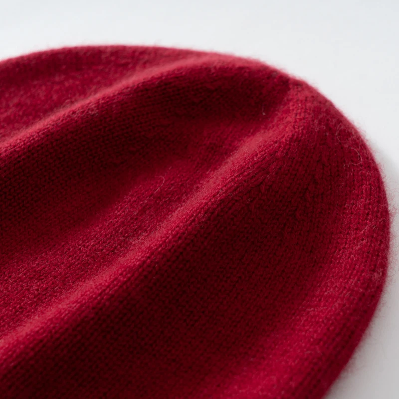 MERRILABM Hochwertige Winter-Unisex-Kaschmirmütze, modische Beanie-Mütze mit Bündchen, warm, für den Außenbereich, Strickmütze aus reinem Kaschmir für Damen und Herren – Detail 3