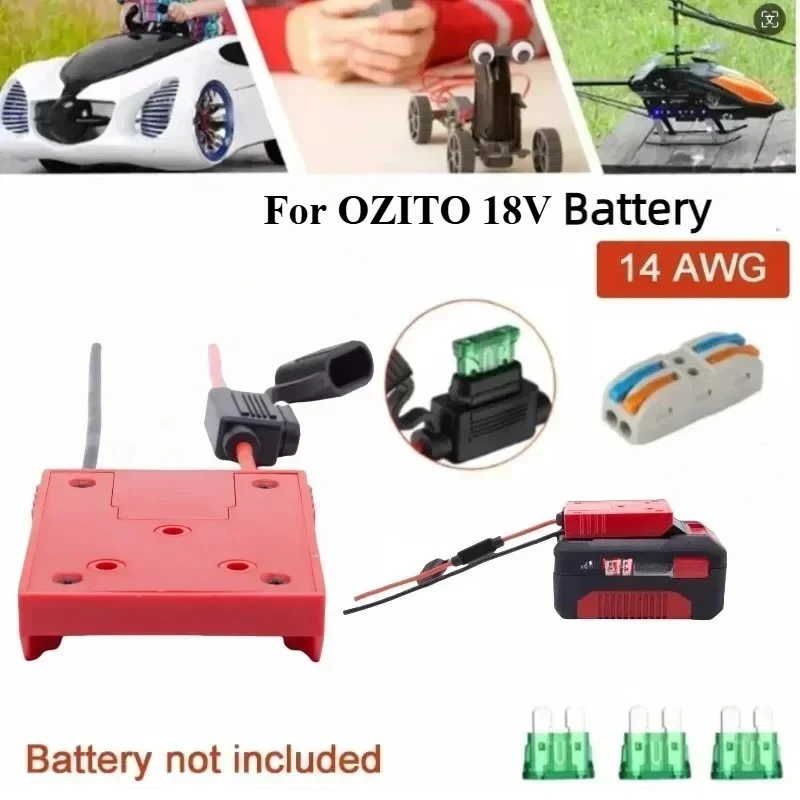 DIY-Batterieadapter für Power Wheels mit Schalter, 14 AWG, für OZITO 18V Li-Ion-Batterie zur Aufrüstung von Power Wheels