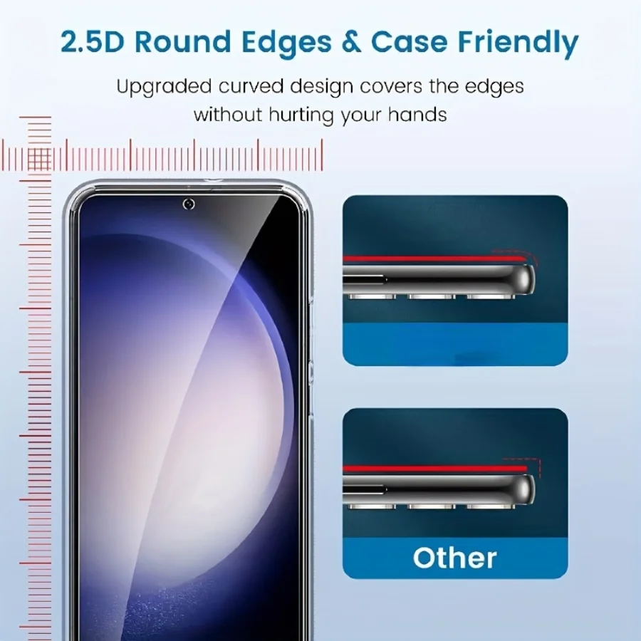 3Pcs HD Clear Screen Protector Film For Samsung Galaxy S21 S22 S23 Full Coverage Tempered Glass - immagine 2