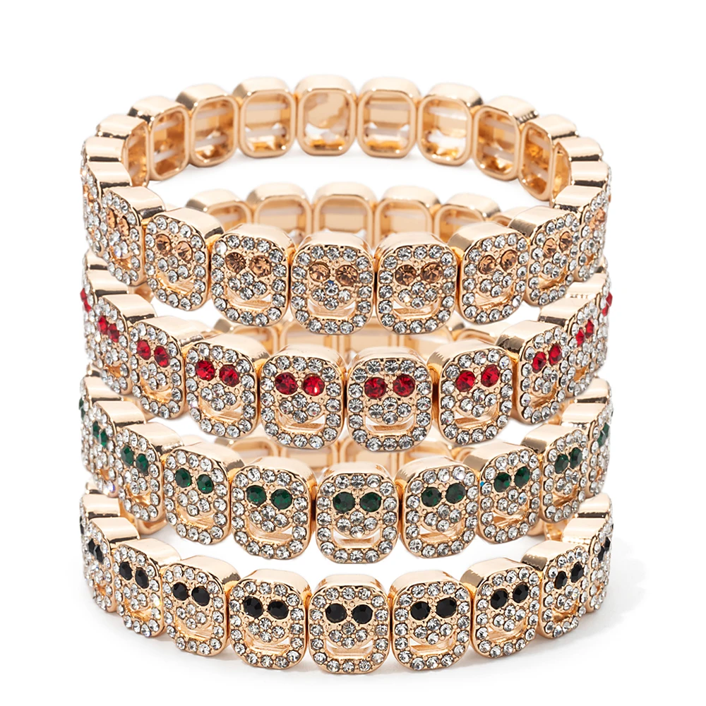 Neues Design Gold Farbe Glückliche Perlen Frauen Armband Bunte Strass Mode Schmuck Zubehör 2025 – Detail 1