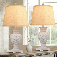 Tradition Table Lamp Set of 2, Farmhouse Boho Bedside Lamps with 3-Color Temperature LED Bulbs, Nightstand Vintage Lamp 1