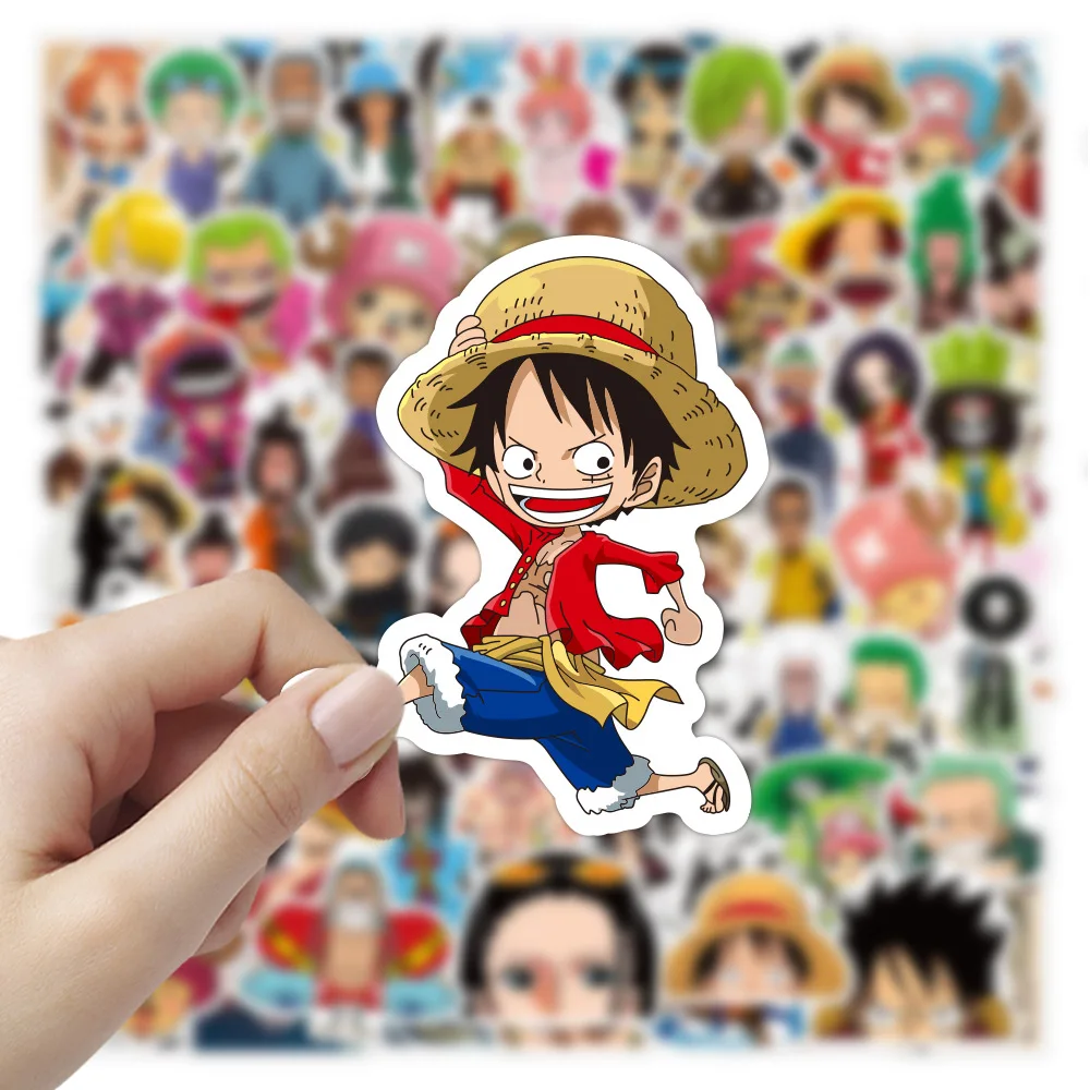 100pcs/Set ONE PIECE Anime Cartoon Stickers Decal For Luggage Notebook Helmet Decal Computer Refrigerator Skateboard Trunk 3