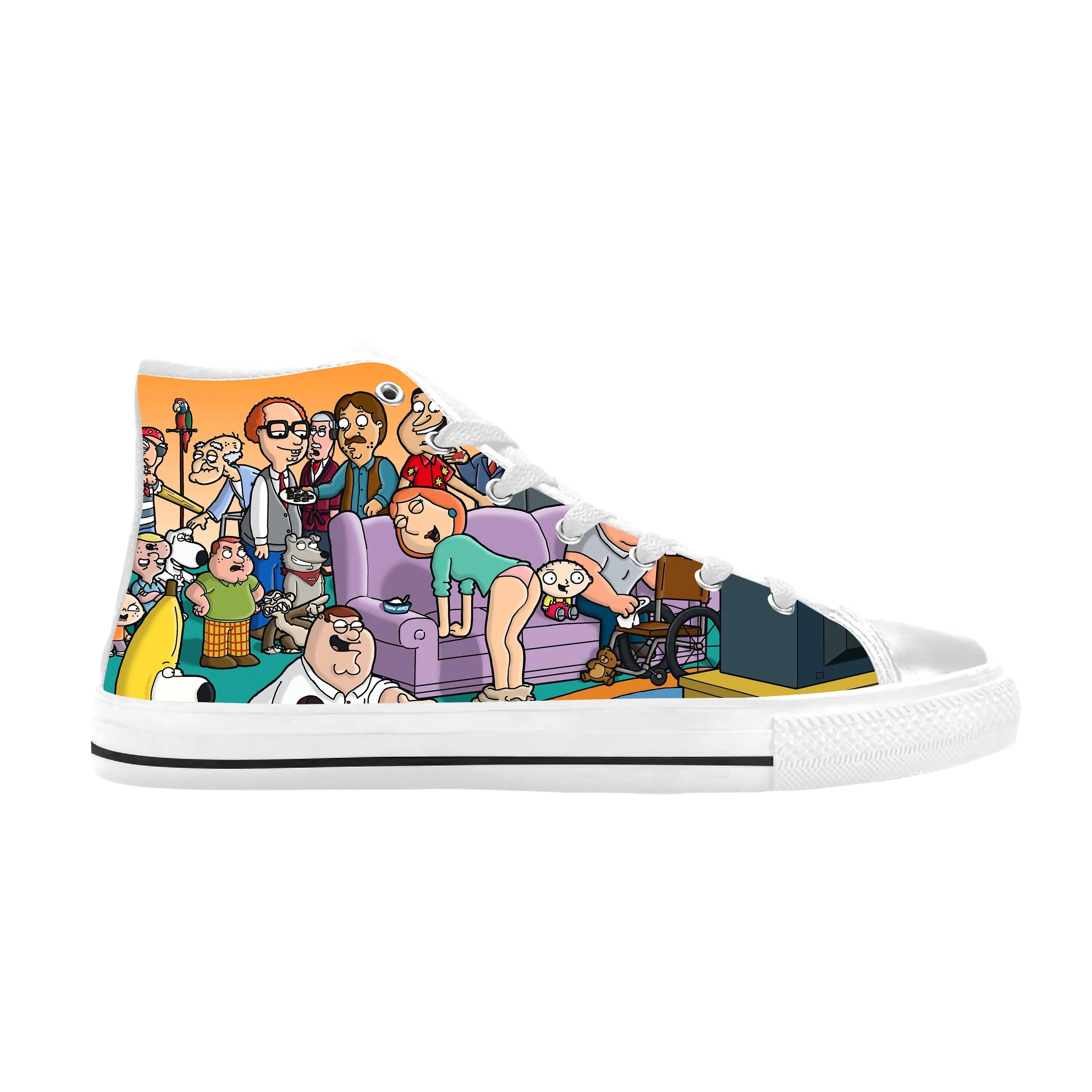 Guys Anime Cartoon Manga Comic Funny Cool Family Casual Cloth Shoes High Top Comfortable Breathable 3D Print Men Women Sneakers