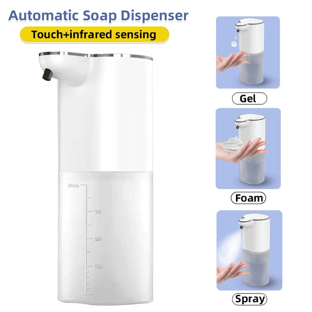 13.5oz/400ml โฟมอัตโนมัติ/สเปรย์/เจลสบู่ 4 ระดับอัตโนมัติห้องน้ําติดผนังเครื่องจ่ายสบู่มือ 1