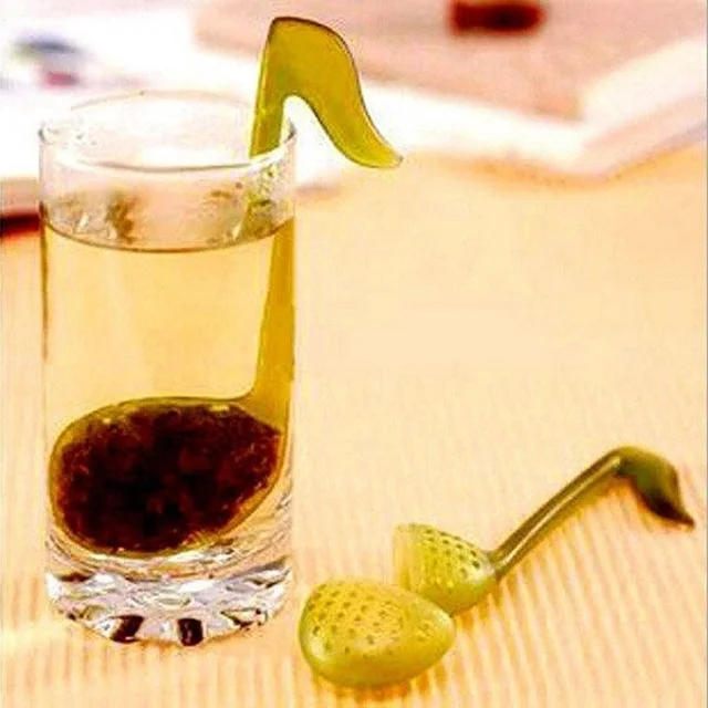 2Dcs Tea Szűrők Zenei Jegyzet Alakú Teásszűrő Teáskanál Infuser Szűrő Bár Teamária Konyhai Kiegészítők Italkészletek - Image 2