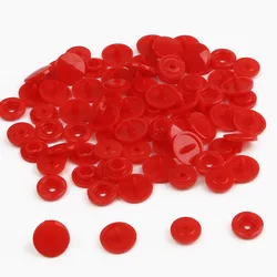 10 Sets of Round Plastic Snap Button Fasteners - T5(12MM) (Red)