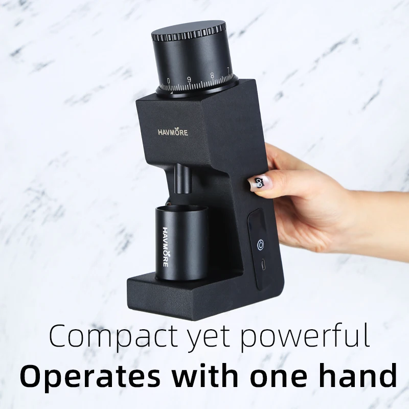 مطحنة قهوة منزلية احترافية هافمور قابلة للشحن، طحن...