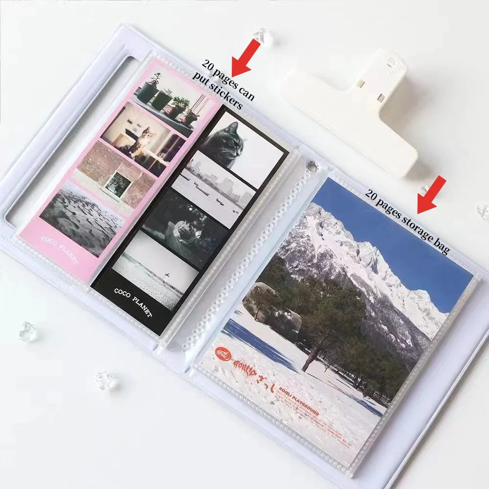 Korean Ins Cute 5.7x6.69inch 4 Grid Idol Card Photo Album Large Capacity Sticker Card Film Album Storage Book School Stationery 6