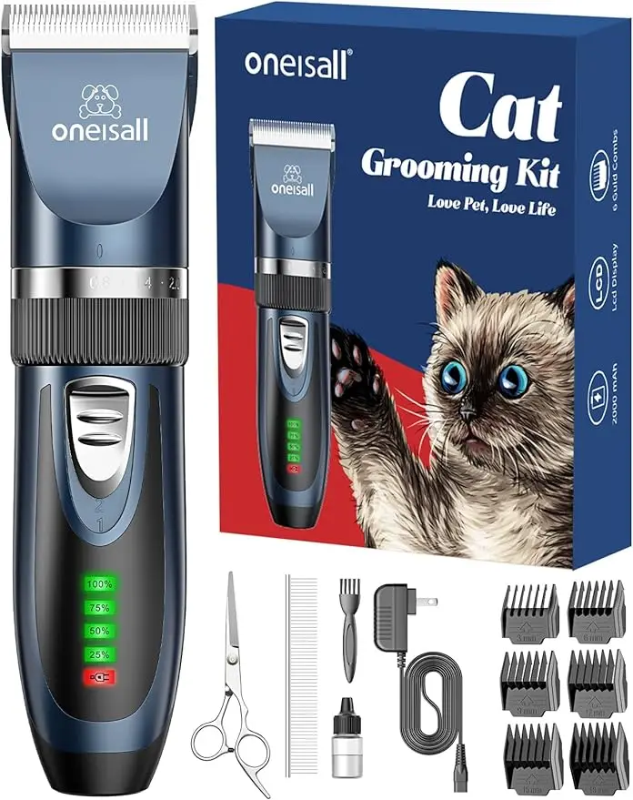 Cat Clippers for Matted Hair Quiet Cat Shaver for Long Hair Cordless Trimmer Grooming 2 Speed Pet Shaver