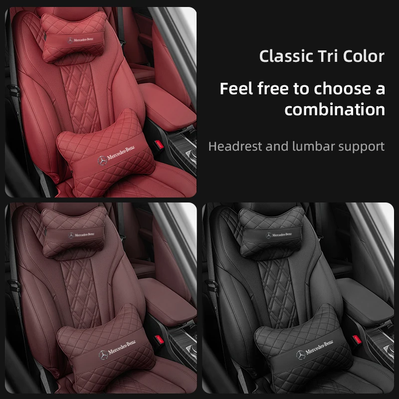Car Seat Head Support Cushion Lumbar Pillow Interior Accessories For Mercedes Benz AMG Smart W205 C300 W203 W206 W108 W124 W126 - Image 5