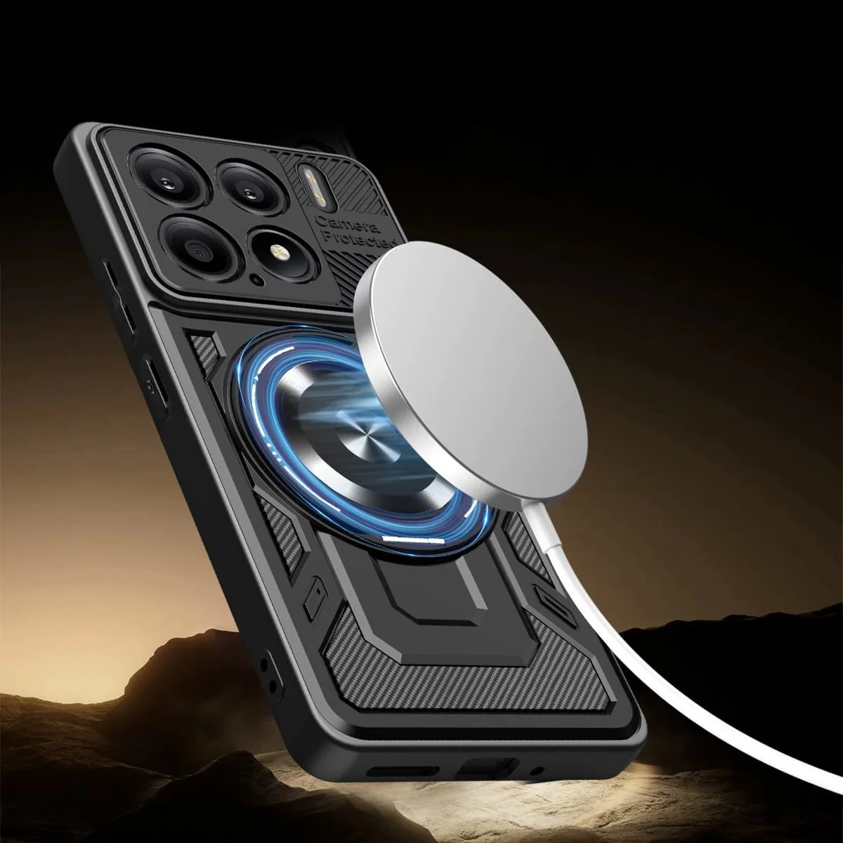 Shock Proof Armor Case with Magnetic Heavy Duty Rugged Ring Kickstand Protection