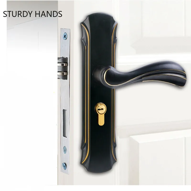 

European Style Zinc Alloy Door Locks Bedroom Security Door Lock Indoor Handle Lock Kitchen Silent Mechanical Deadbolt Lock