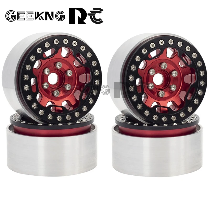 

4 pcs Racing 4PCS 1.9in 1.9'' Beadlock Wheel Metal Wheel Hub Rim 12MM Hex Combiner Part for Crawler SCX10 90046 D90 TRX-4