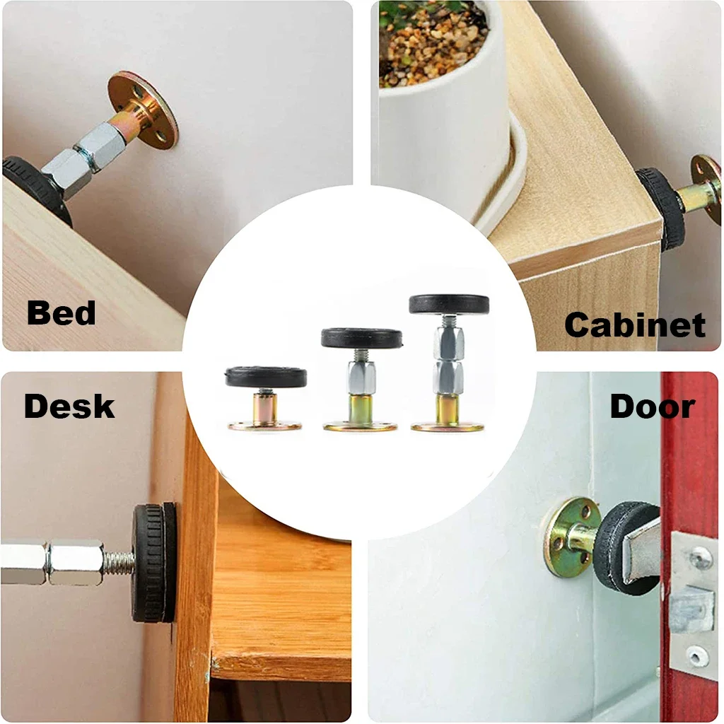 Self-adhesive Adjustable Bed Frame Stabilizer Anti Shake Tool for Furniture Desk Table Cabinet Bedside Headboard Door Stopper