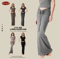 ZODF Retro 2025 Spring Women 275gsm Long Skirt Female Girls Sexy Washed Distressed Slim Fit Skirts HY1002 1