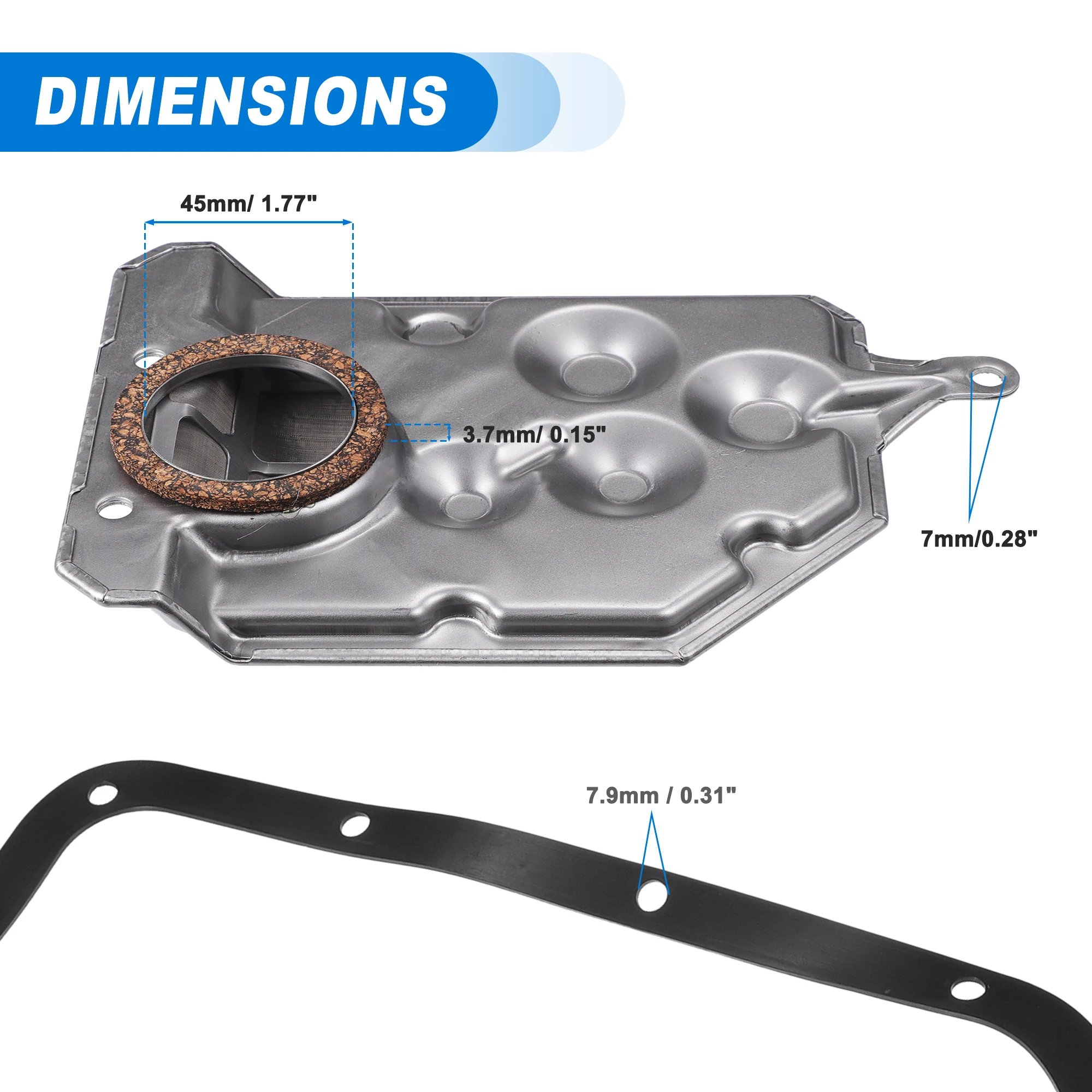 UXCELL Automatic Transmission Filter Kit CVT Oil Cooler Filter Oil Pan Gasket Kit for Toyota Corolla FX16 3533002010
