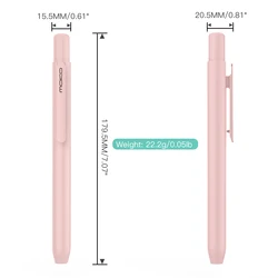 MOKO Retractable Protective Sleeve with Clip for Apple Pencil 1st Generation (1st Gen Pink)