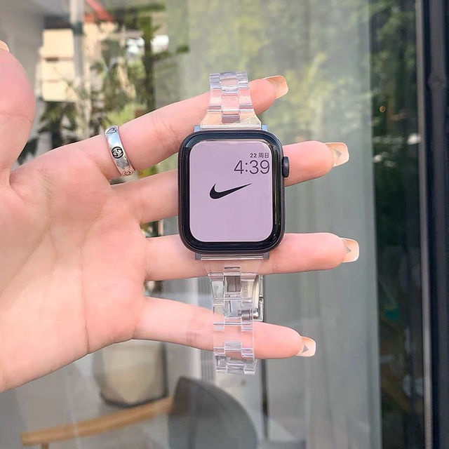 Transparent Band For Apple Watch 44mm 40mm 45mm Series Se 7 6 5 Clear Strap on Smart Iwatch 34 38mm 42mm Bracelet Watchband