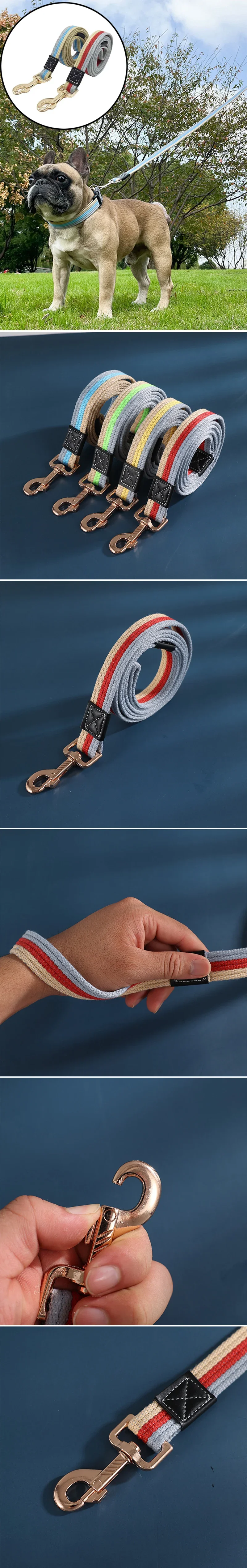 Dog Leash For Walking And Training Durable Canvas Traction Rope_voghion.com
