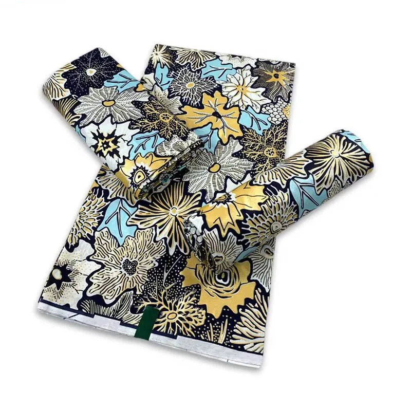 

African Hot Sell High Quality Original Ankara Prints Batik Grand Golden Wax Fabric For Sewing Women Dress 100% Cotton Soft