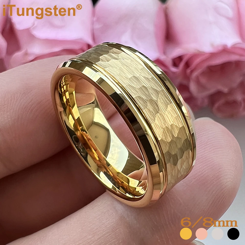Anillos De Tungsteno De Alambre De Púas Con Patrón Personalizado, Bandas A Juego O Por Individuo, Anillo De Carburo De Tungsteno Biselado Negro De 2 Tonos, Bandas De Aniversario De Ajuste
