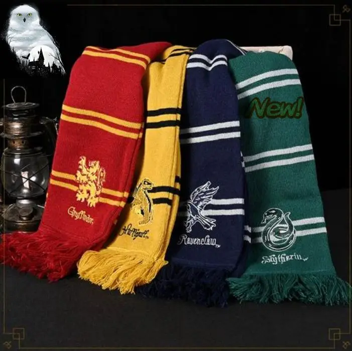 NEW Children's Adult Gryffindor Scarf Ravenclaw Hermione Long Scarf Slytherin Hufflepuff Women's Men's Warm Holiday Gifts